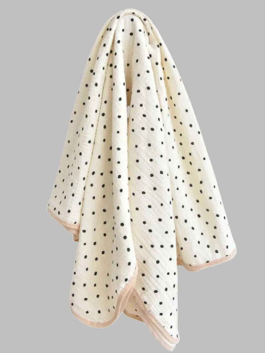 Snuggly Muslin Baby Blanket - Polka Dots or Cherries