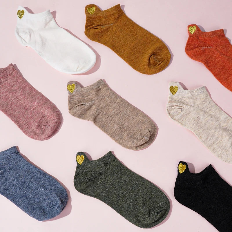 Adorable Heart Ankle Socks (4-Pack)