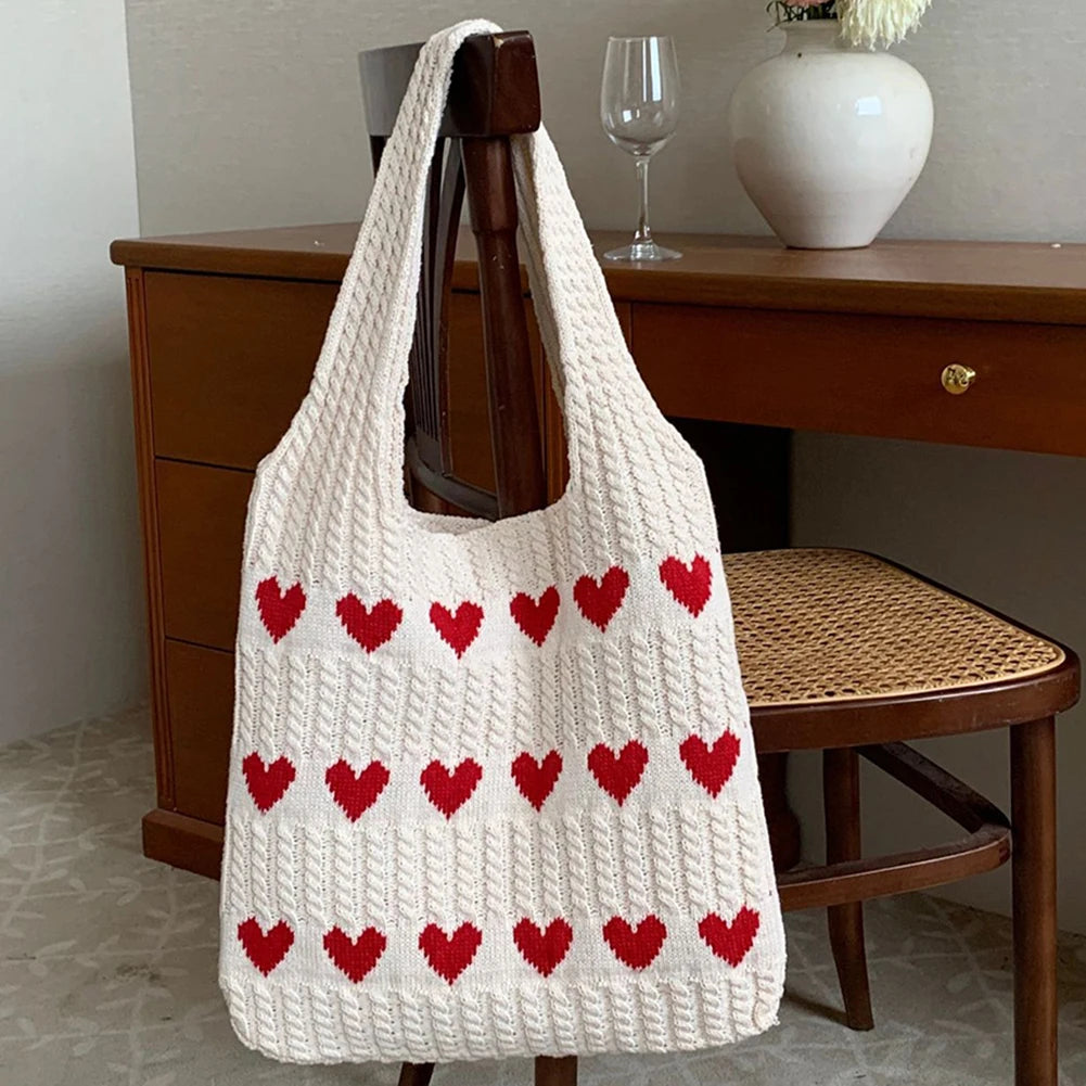 Cozy Knit Heart Tote ♥