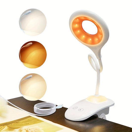 Rechargeable Amber Reading Light (Clip-On, Dimmable)