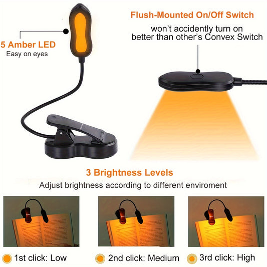 Rechargeable Amber Book Light: Bye bye Blue Light!