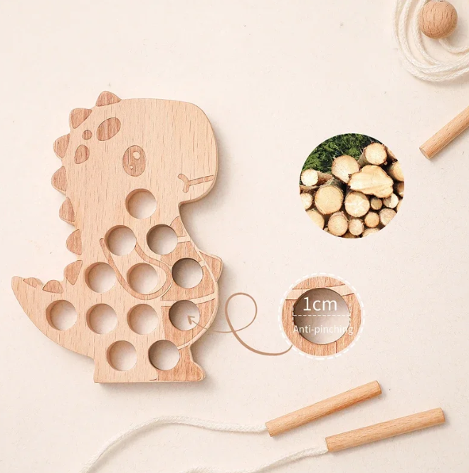 Montessori Wooden Threading Toys - 5 Fun & Educational Designs!